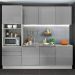 Cozinha Completa Madesa Lux com Armário e Balcão 7 Portas 3 Gavetas - Branco/Cinza