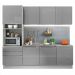 Cozinha Completa Madesa Lux com Armário e Balcão 7 Portas 3 Gavetas - Branco/Cinza
