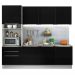 Cozinha Completa Madesa Lux com Armário e Balcão 7 Portas 3 Gavetas - Branco/Preto