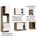 Cozinha Completa Madesa Lux com Armário e Balcão 7 Portas 3 Gavetas - Rustic/Branco Veludo
