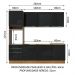 Cozinha Completa Madesa Lux com Armário e Balcão 7 Portas 3 Gavetas - Rustic/Preto