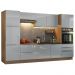 Cozinha Completa Madesa Lux com Armário e Balcão 9 Portas 5 Gavetas - Rustic/Cinza
