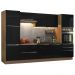 Cozinha Completa Madesa Lux com Armário e Balcão 9 Portas 5 Gavetas - Rustic/Preto