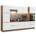 Cozinha Completa Madesa Lux com Armário e Balcão 9 Portas 5 Gavetas Rustic/Branco Veludo