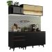 Cozinha Completa Madesa Reims 180001 com Armário e Balcão - Preto