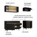 Cozinha Completa Madesa Reims 190001 com Armário e Balcão - Preto