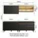 Cozinha Completa Madesa Reims 240001 com Armário e Balcão - Preto/Rustic