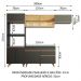 Cozinha Completa Madesa Reims 260001 com Armário e Balcão - Preto/Rustic