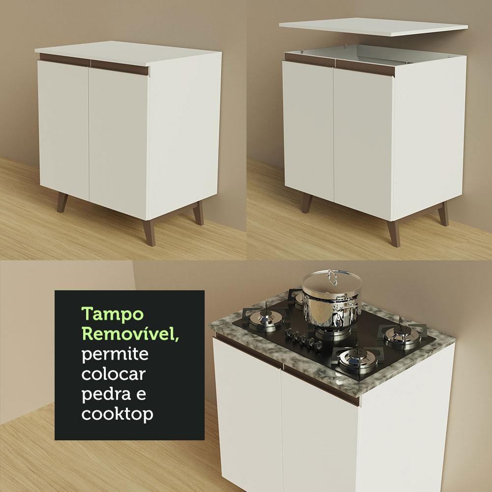 Cozinha Completa Madesa Reims 260002 com Armário e Balcão - Branco