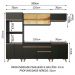 Cozinha Completa Madesa Reims 260002 com Armário e Balcão - Preto