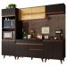 Cozinha Completa Madesa Reims 260002 com Armário e Balcão - Preto/Rustic