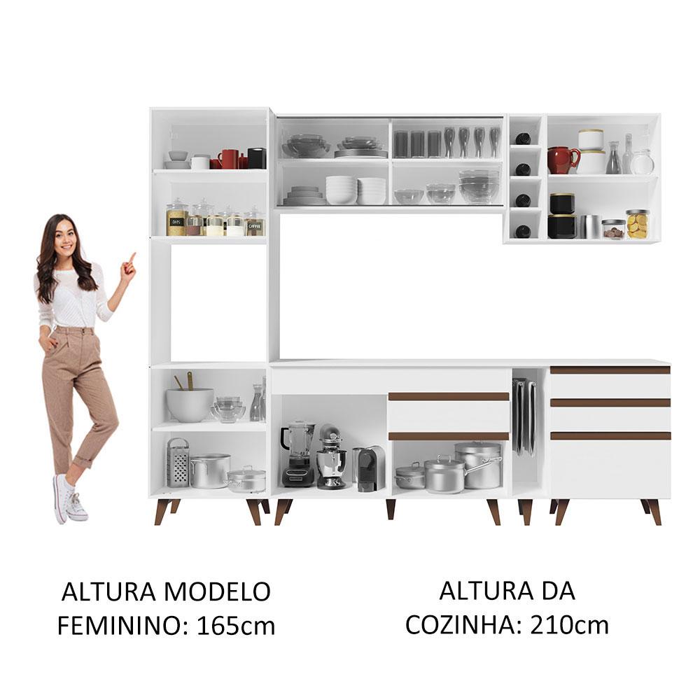 Cozinha Completa Madesa Reims 260004 com Armário e Balcão - Branco