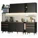 Cozinha Completa Madesa Reims 260006 com Armário e Balcão - Preto
