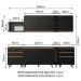 Cozinha Completa Madesa Reims 260006 com Armário e Balcão - Preto