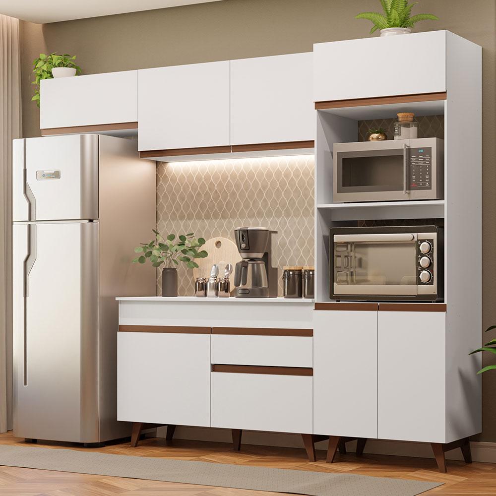 Cozinha Completa Madesa Reims 260008 com Armário e Balcão - Branco