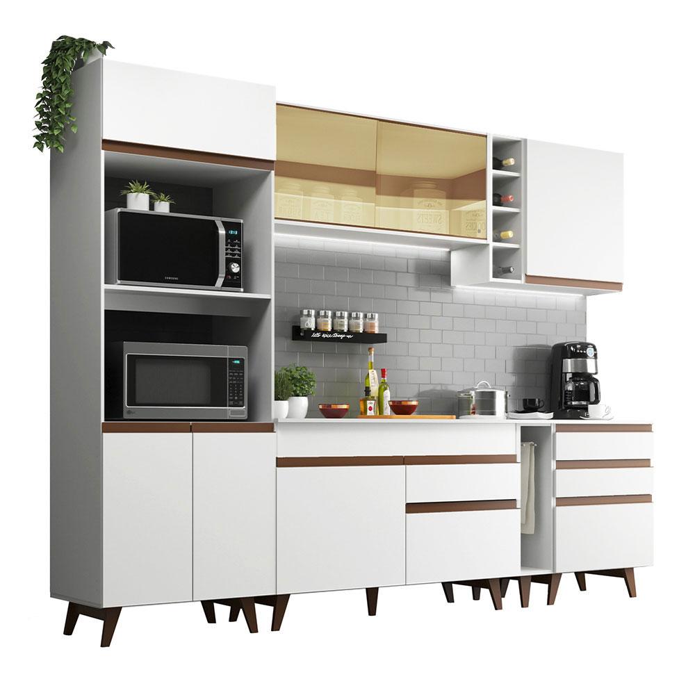 Cozinha Completa Madesa Reims 270001 com Armário e Balcão - Branco