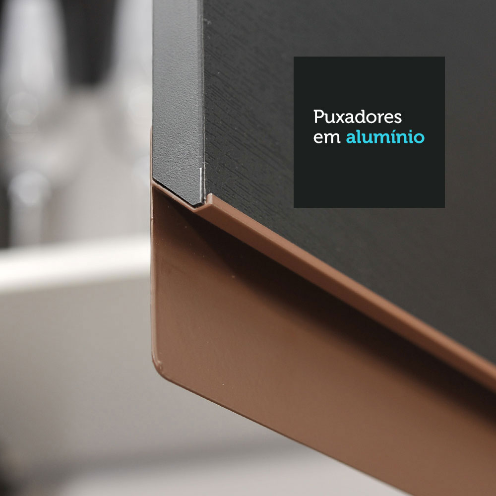 Cozinha Completa Madesa Reims 310001 com Armário e Balcão - Preto