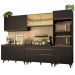 Cozinha Completa Madesa Reims 310001 com Armário e Balcão - Preto/Rustic