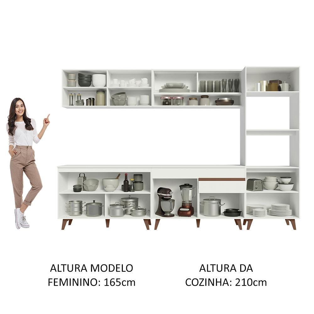 Cozinha Completa Madesa Reims 310002 com Armário e Balcão - Branco