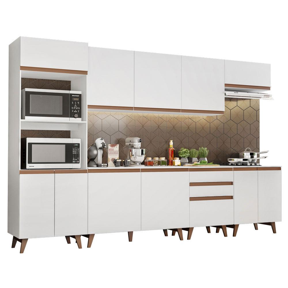 Cozinha Completa Madesa Reims 320002 com Armário e Balcão - Branco