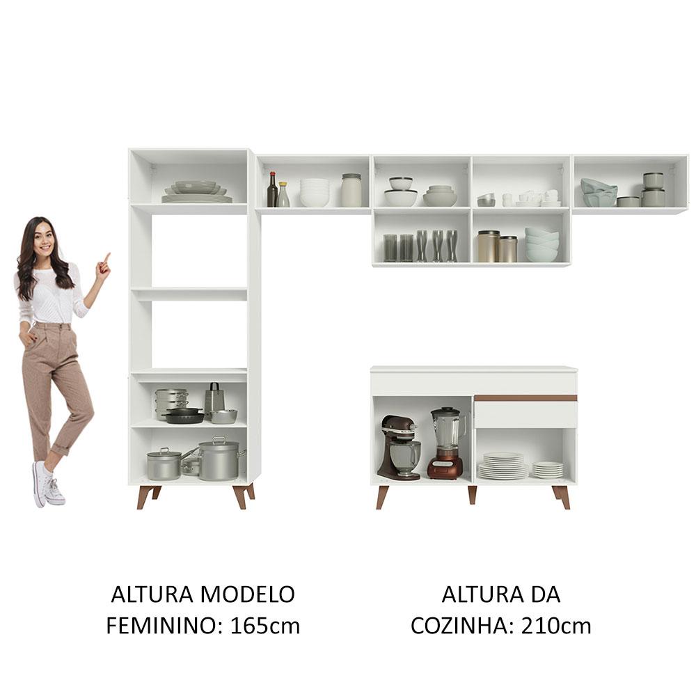 Cozinha Completa Madesa Reims 330001 com Armário e Balcão - Branco