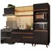 Cozinha Completa Madesa Reims XA260001 com Armário e Balcão - Preto/Rustic