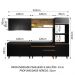 Cozinha Completa Madesa Reims XC310001 com Armário e Balcão - Preto