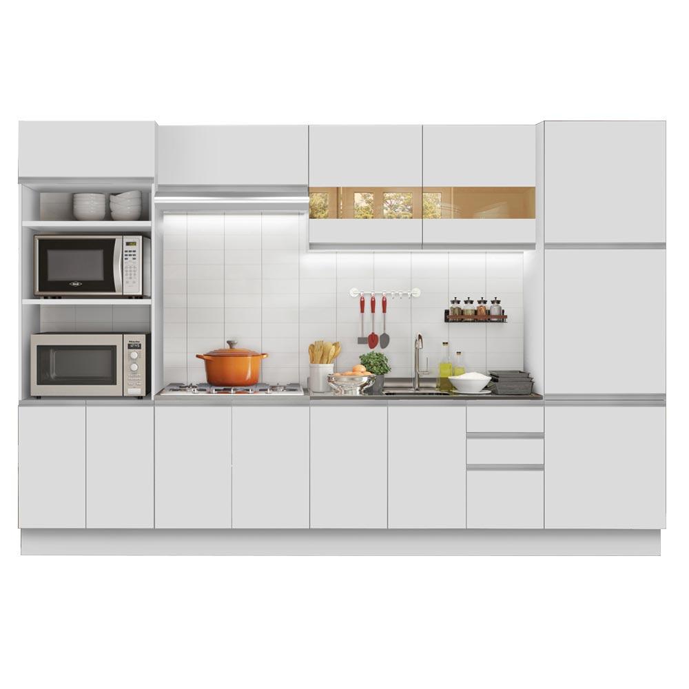 Cozinha Completa Madesa Roma 3 Gavetas 13 Portas (Sem Tampo e Pia) - Branco
