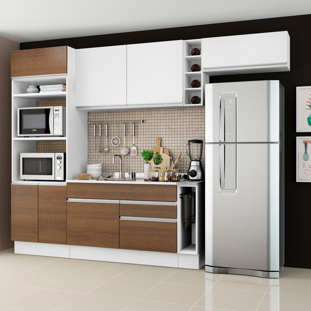 Cozinha Completa Madesa Safira com Armário e Balcão (Sem Tampo e Pia)