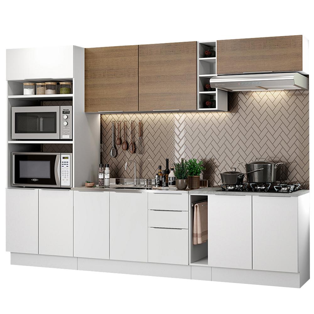 Cozinha Completa Madesa Stella 290001 com Armário e Balcão