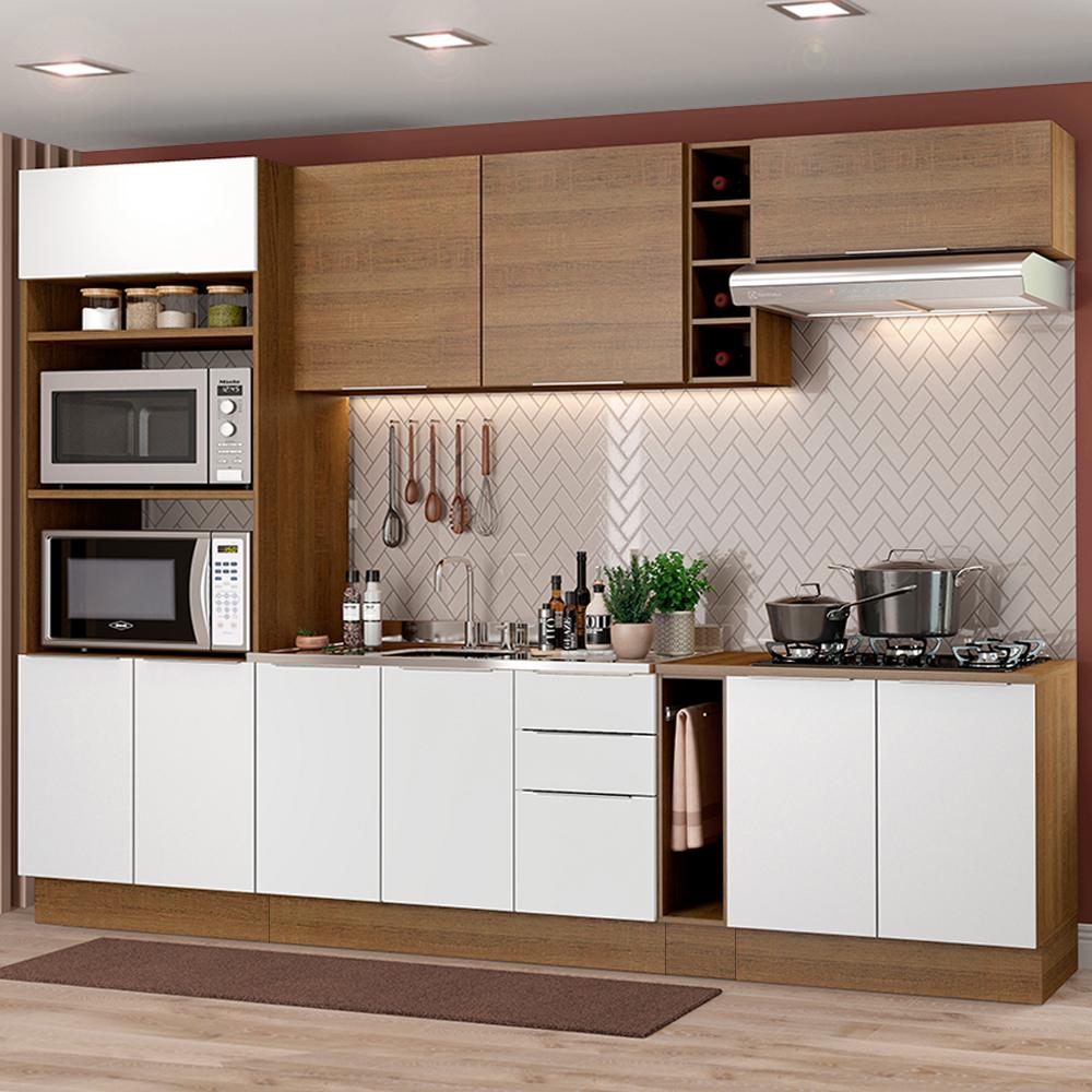 Cozinha Completa Madesa Stella 290001 com Armário e Balcão