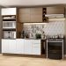 Cozinha Completa Madesa Stella 290002 com Armário e Balcão - Rustic/Branco/Rustic