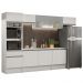 Cozinha Completa Madesa Topazio 300001 com Armário, Balcão e Tampo - Branco