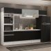 Cozinha Completa Madesa Topazio 300001 com Armário, Balcão e Tampo - Branco/Preto