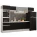 Cozinha Completa Madesa Topazio 300001 com Armário, Balcão e Tampo - Branco/Preto