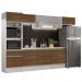 Cozinha Completa Madesa Topazio 300001 com Armário, Balcão e Tampo - Branco/Rustic