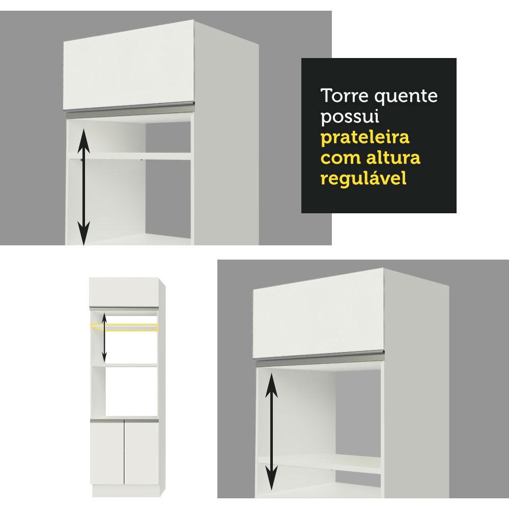 Cozinha Completa Madesa Vicenza com Armário e Balcão + Tampo - Branco