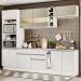 Cozinha Completa Madesa Vicenza com Armário e Balcão + Tampo - Branco/Branco/Crema