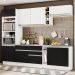 Cozinha Completa Madesa Vicenza com Armário e Balcão + Tampo - Branco/Preto/Branco