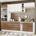Cozinha Completa Madesa Vicenza com Armário e Balcão + Tampo - Branco/Rustic/Branco