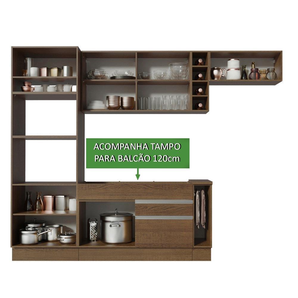Cozinha Completa Madesa Vicenza com Armário e Balcão + Tampo