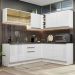 Cozinha Completa de Canto 100% MDF Madesa Acordes 389002 Armário e Balcão - Frentes Branco Brilho