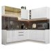 Cozinha Completa de Canto 100% MDF Madesa Acordes 389002 Armário e Balcão - Frentes Branco Brilho