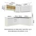 Cozinha Completa de Canto 100% MDF Madesa Acordes 389002 Armário e Balcão - Frentes Branco Brilho