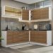 Cozinha Completa de Canto 100% MDF Madesa Acordes 389002 com Armário e Balcão - Branco/Rustic