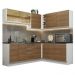 Cozinha Completa de Canto 100% MDF Madesa Acordes 389002 com Armário e Balcão - Branco/Rustic