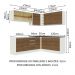 Cozinha Completa de Canto 100% MDF Madesa Acordes 389002 com Armário e Balcão - Branco/Rustic