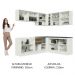 Cozinha Completa de Canto 100% MDF Madesa Acordes 389002 com Armário e Balcão - Branco/Rustic
