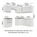 Cozinha Completa de Canto 100% MDF Madesa Acordes 409001 Armário e Balcão - Frentes Branco Brilho