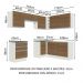 Cozinha Completa de Canto 100% MDF Madesa Acordes 409001 com Armário e Balcão - Branco/Rustic